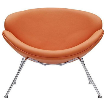 Roslyn Upholstered Vinyl Lounge Chair, Orange