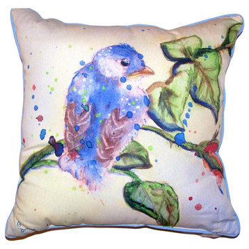 Betsy Drake Betsy's Blue Bird Extra Large Pillow 22 X 22