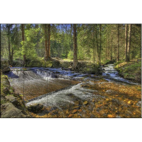 Tile Mural, Mountain Stream 2 by Sean Allen