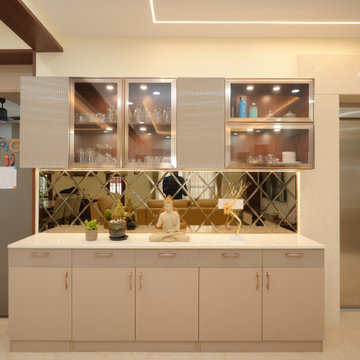 Crokery Unit Design | 4BHK Villa Interior at Nambiar Bellezea in Bangalore | Hom