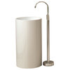 ADM Circular Freestanding Pedestal Sink, White, 18"