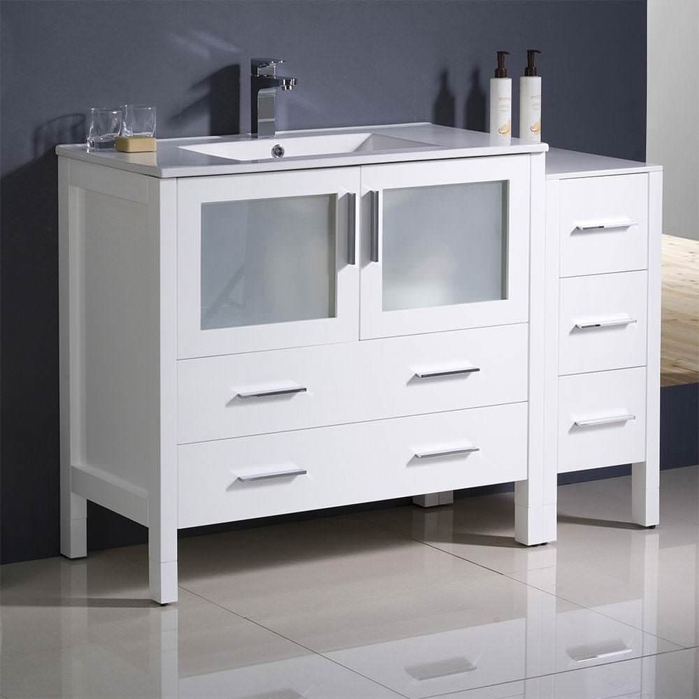 Fresca FCB62-3612WH-I Torino 48" White Bathroom Cabinets With ...