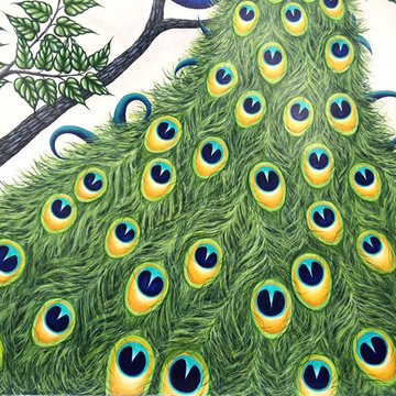 Beverly Hills Peacock Garden Mural
