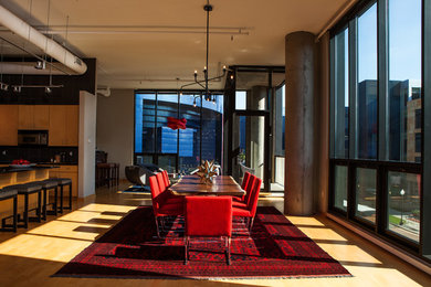 Inspiration for a modern dining room remodel in Minneapolis