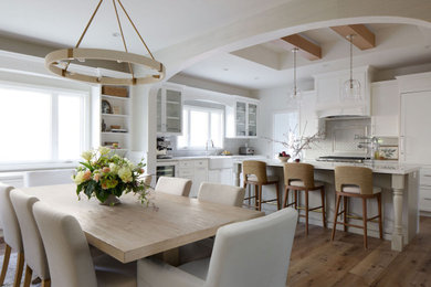 Example of a beach style dining room design in Other