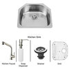 All in One 24 in. Undermount Stainless Steel Kitchen Sink and Faucet Set