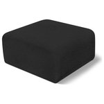 Meridian Furniture - Arc Upholstered Modular Component, Black, 1-Piece: Ottoman, Boucle Fabric - Give your living room or den the perfect blend of style and versatility with this Arc boucle fabric ottoman. Part of the Arc modular furniture collection, this ottoman comes upholstered in rich black boucle fabric that adds a touch of luxury while enhancing comfort and support. A seamless combination of form and function, this ottoman can be used with other Arc pieces to create a myriad of configurations in your well-curated room.