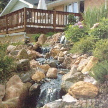 Waterfalls and stream through landscape