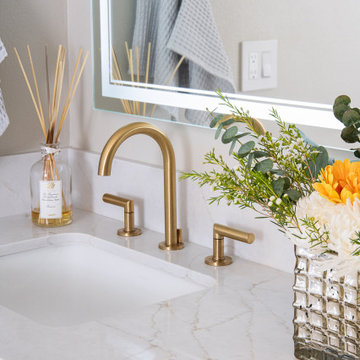 Undermount sink with widespread faucets