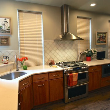 Urban Kitchen Remodel | Curved Peninsula Design & Mid-Century Modern Accents