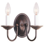 Livex Lighting - Home Basics Wall Sconce, Bronze - This two light wall sconce from the Home Basics collection is an alluring reflection of traditional style. The elegant sweeping arms and bronze finish are beautiful details that unite for a breathtaking piece.