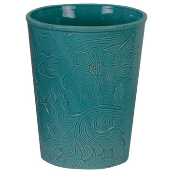 Savannah Ceramic Wastebasket, Turquoise