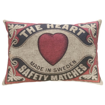 The Heart Linen Pillow, 18"x12"