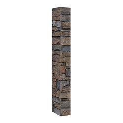 140-CT2-ALPINE DEEP STACKED STONE OUTSIDE CORNER - 48"H X 3 &frac12;" W X 1 &frac12;"D - Wall Panels