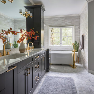 Dazzling Transitional Design Primary Bath