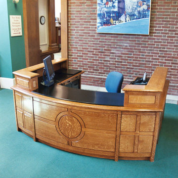 Oak reception desk