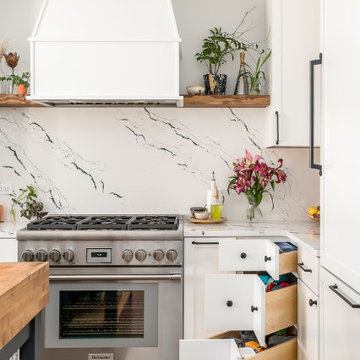 Pearl White Transitional Kitchen in Chicago