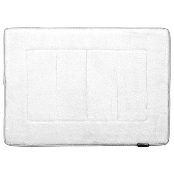 Fabbrica Home Ultra-Soft HD Memory Foam Bath Mat, Beige, White