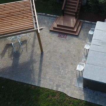 Mebane Recycled Granite Patio with Pergola