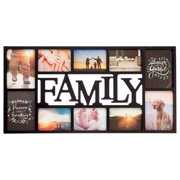 Kiera Grace Family 10 Openings Collage Frame 14.5" by 28.5", Fits 4 5"x7"