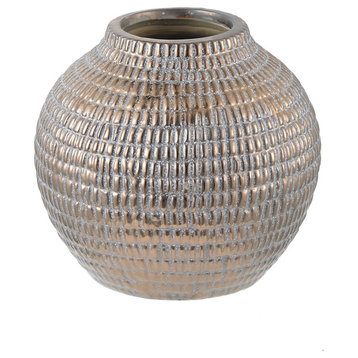 Tribal Chic Ceramic Pot/Vase, 8"x7.5"