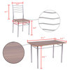 Costway 5 Piece Dining Table Set Wood Metal Kitchen Furniture w/4 Chair Walnut