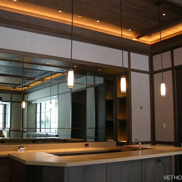 Contemporary interiors wall upholstery