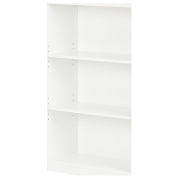 South Shore 3 Shelf Modern Wall Bookcase in Pure White