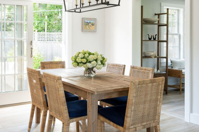 Inspiration for a coastal dining room remodel in Boston