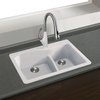 Aversa SilQ Granite 33-in. Drop-in Kitchen Sink with 4 Faucet Holes in White