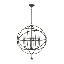 6-Light English Bronze Chandelier - Pendant Lighting