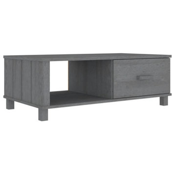 vidaXL Coffee Table HAMAR Dark Gray Solid Wood Pine for Living Room Storage
