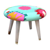 Midcentury Modern Neon Tribal Stool