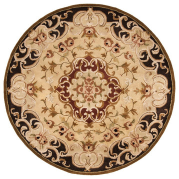 Safavieh Classic Collection CL234 Rug, Gold/Cola, 6' Round