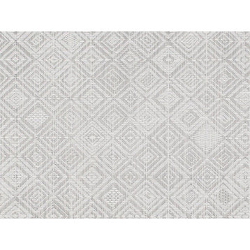 Mosaic Print Floor Mat, Gray, 26"x72"
