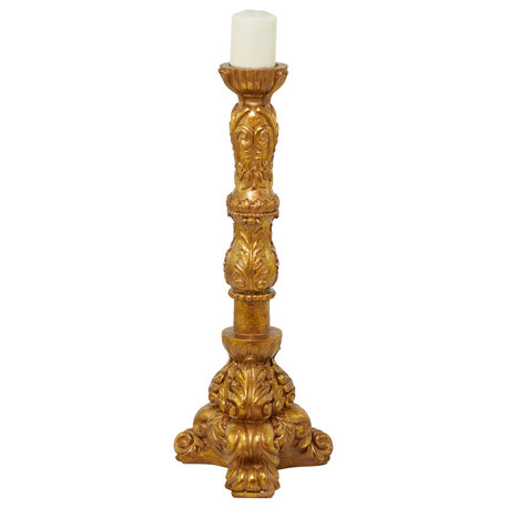 Traditional Brass Polystone Candle Holder 561725