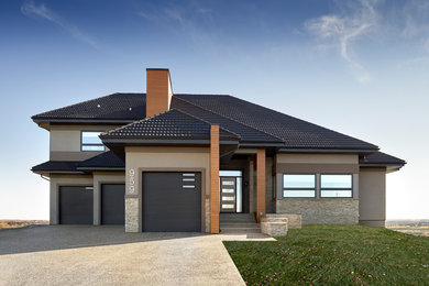 Contemporary exterior home idea in Edmonton