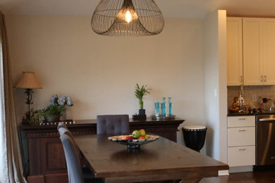 Example of a transitional home design design in Chicago