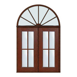 Prehung Patio Transom Double Door 80 Fiberglass 4 Lite Full Lite - Patio Doors