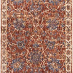 Nourison - Nourison Reseda Brick Area Rug, 2'3"x7'6" Runner - Blossoms, blooms and vines gracefully intertwine in brilliant shades of brick, blue and cream in this stunning Reseda area rug from Nourison. Fabulously fabricated from a wonderfully-textured, ultra-long wearing polyester blend with a spotlight-stealing shine, this striking rug is smart, stylish and superb for high traffic areas.