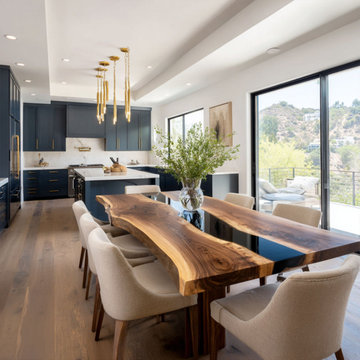 Black Walnut Live Edge Dining Table with Black Epoxy River