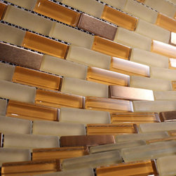 Glossy and Matte Honey Subway Glass Mosaic Tiles - Home Accessories & Decor