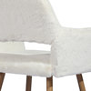 Faux Fur Upholstered Open Back Home Office Task Chair with Arms and No Wheels