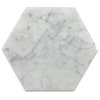 6" Hexagon Carrara Italian Marble Venato Carrera White Tile Polished, 100 piece