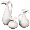 Glossy White Ceramic Pitcher with Calla Lily Spout - Short