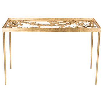 Otto Ginkgo Leaf Desk - Gold, Clear