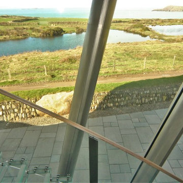 A view from a glass staircase