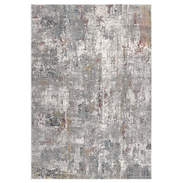 5' X 8' Gray And Ivory Abstract Area Rug