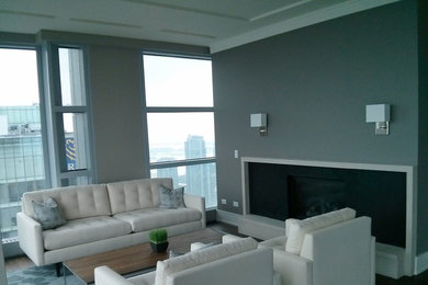 Living room - contemporary living room idea in Toronto