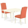 3-Piece Table Set For 2 Table, 2 Parsons Dining Chairs-Pink Flamingo Pu Leather
